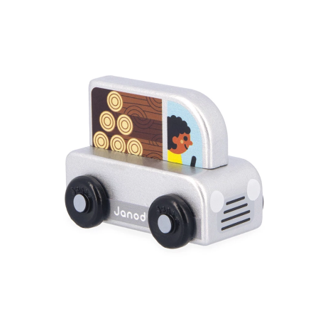 Wooden Pick-up Truck – Countryside Cross Roads | Janod Baby Toy 12m+