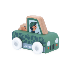 Wooden Safari Car – Cross Roads White Valley - Janod Toys