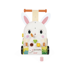 Chariot Multi-Activités Lapin en bois Janod - Jouet d’éveil