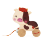Wooden Cow Pull-Along Toy - Janod Farm Baby Walker from 12 Months