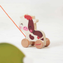 Wooden Cow Pull-Along Toy - Janod Farm Baby Walker from 12 Months
