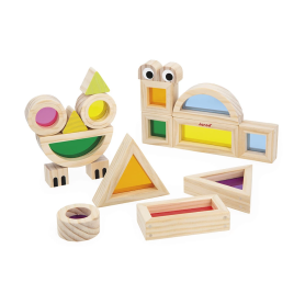 Janod Sensorial Translucent Blocks - Wooden Construction Toy