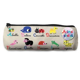 Round Pencil Case Alphabet – Animalphabet Design  | Cartes d’Art