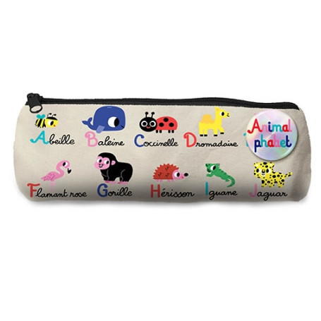 Round Pencil Case Alphabet – Animalphabet Design  | Cartes d’Art
