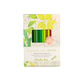 12 Colored Pencils + Nature Cards – Creative Activity | Moulin Roty