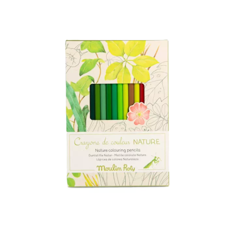 12 Colored Pencils + Nature Cards – Creative Activity | Moulin Roty