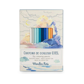 12 Colored Pencils + Cards sky - Le jardin du moulin