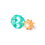 Set de 2 balles sensorielles bébé – Silicone souple orange/vert