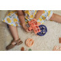 Set de 2 balles sensorielles bébé – Silicone souple bleu/orange