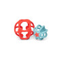 Set de 2 balles sensorielles bébé – Silicone souple bleu/orange