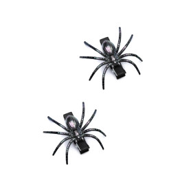 Barrettes araignées (2 pcs) – Accessoires effrayants pour Halloween