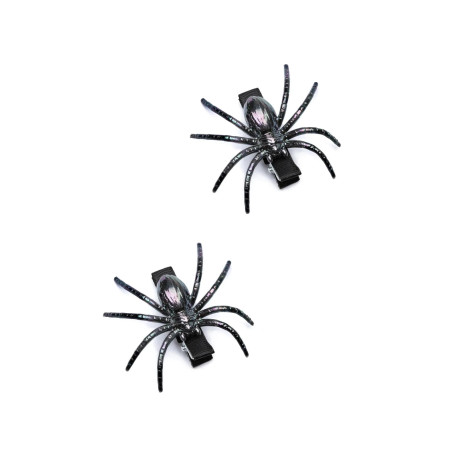 Barrettes araignées (2 pcs) – Accessoires effrayants pour Halloween