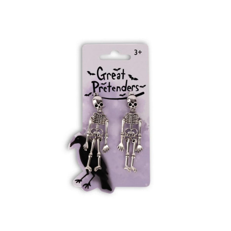 Boucles d’oreilles squelette à clips – Bijou Halloween sans perçage