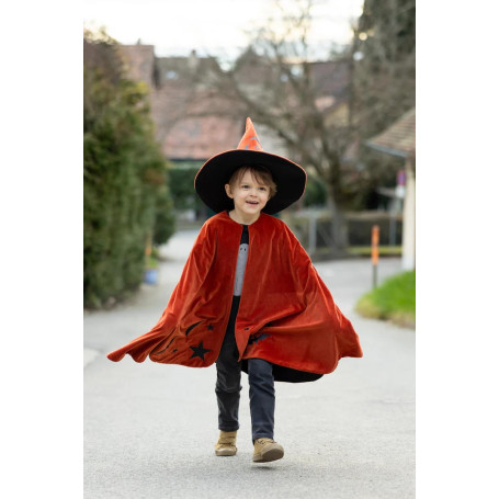Pumpkin Wizard Cape with Hat 4/6 years – Autumn Halloween costume
