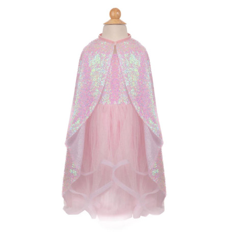 Cape sequins rose Twirl 4/6 ans – Cape enfant brillante et féerique