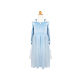 Robe de princesse bleue velours Elsa – Déguisement enfant féerique