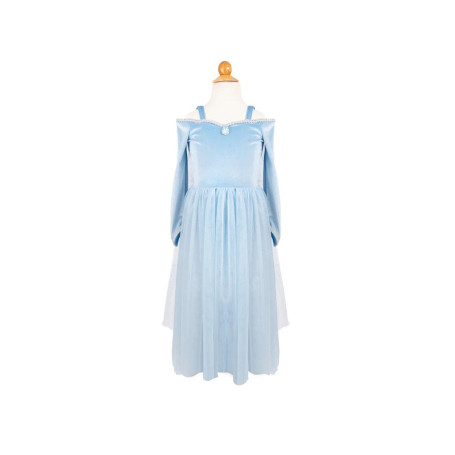 Robe de princesse bleue velours Elsa – Déguisement enfant féerique