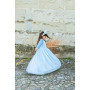 Robe de princesse bleue velours Elsa – Déguisement enfant féerique