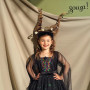 Agatha Black Witch Dress 5/7 years – Kids’ glowing Halloween costume