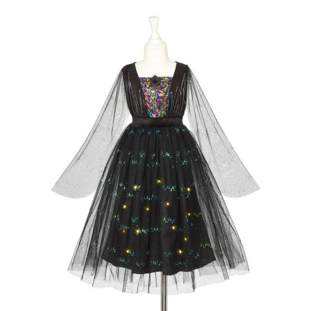 Agatha Black Witch Dress 5/7 years – Kids’ glowing Halloween costume