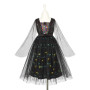 Agatha Black Witch Dress 5/7 years – Kids’ glowing Halloween costume