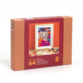 Atelier 64 Djeco – Kit canevas Fauve +15 ans avec cadre en bois