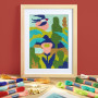 Atelier 65 Djeco – Country canvas embroidery kit  with wooden frame