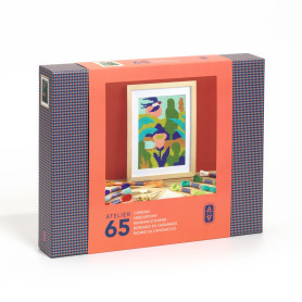 Atelier 65 Djeco – Kit canevas Campagne +15 ans avec cadre en bois