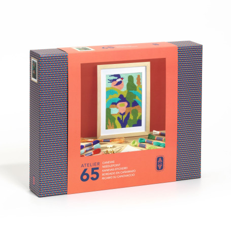 Atelier 65 Djeco – Country canvas embroidery kit  with wooden frame