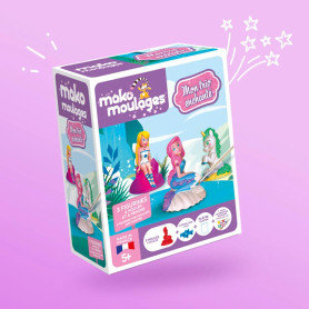 Mako Moulages Mon Trio Enchanté – 3 moules Sirène, Fée et Licorne