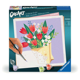 CreArt Bouquet of Tulips – Adult Paint by Numbers 14 acrylic paints