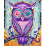 CreArt Owl – Adult Paint by Numbers Kit  with 17 acrylic paints