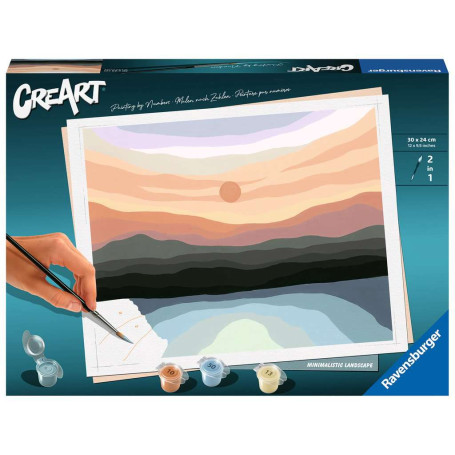 CreArt Minimal Landscape – Adult Paint by Numbers 20 acrylic paints