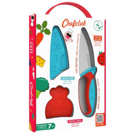 Couteau du Chef Bleu/Rouge Chefclub Kids – Couteau enfant sécurisé