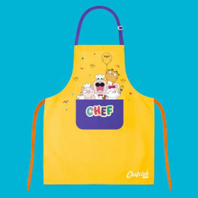 Chefclub Kids Yellow Apron – 100% Cotton Adjustable Kids Apron