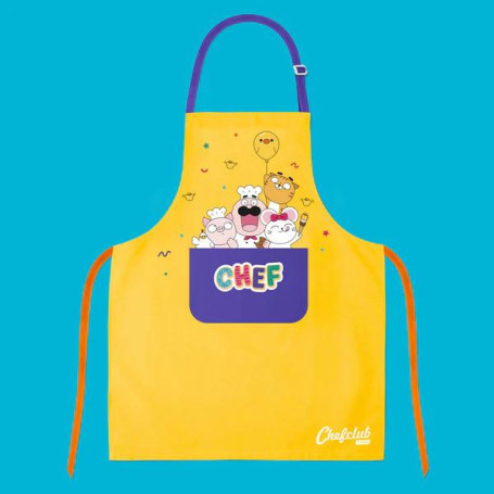 Chefclub Kids Yellow Apron – 100% Cotton Adjustable Kids Apron