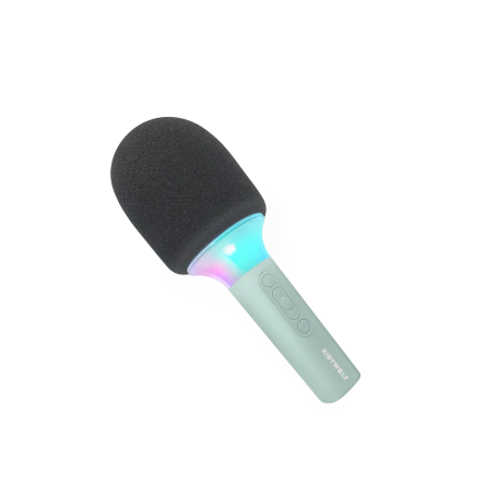 Micro Karaoké Bluetooth KIDYMIC Vert – Micro sans fil avec lumière