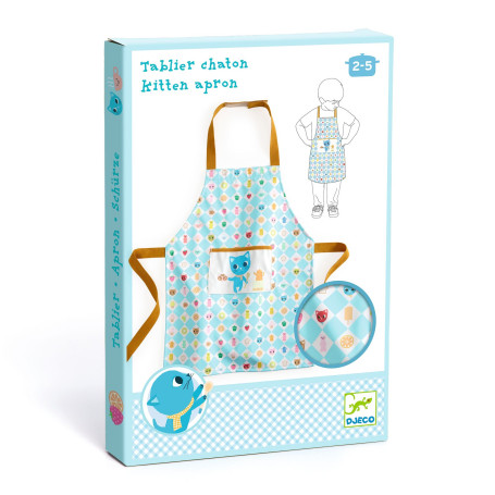 Djeco Kitten Apron – Adjustable washable kids’ apron with pocket