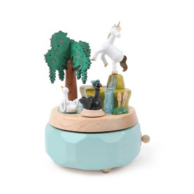Boîte à musique Cygnes et Licorne Solib – Manège magnétique en bois