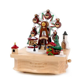 Boîte à musique Marché de Noël Solib – Manège magnétique en bois