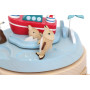 Solib Sailboat and Dolphins Magnetic Music Box – Wooden carousel