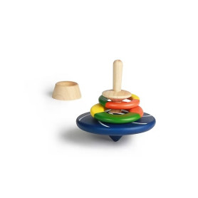 Solib Rings Spinning Top – Hand-painted wooden artisan toy
