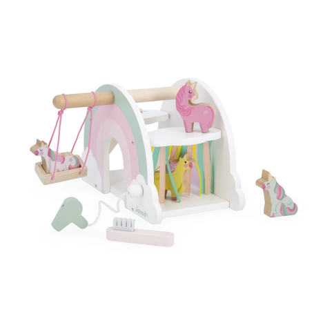 Unicorn House Janod – Wooden rainbow playhouse