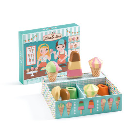 Lina & Lino Ice Cream Shop Djeco – Wooden ice cream set for kids 3+