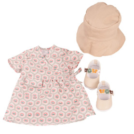 Götz Happy Flower Outfit – Dress, Hat & Shoes for Doll 45-50 cm (XL)