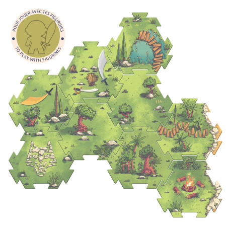 Puzzl'Up Voras Furious Djeco – Puzzle de Sol & Figurine Guerrier