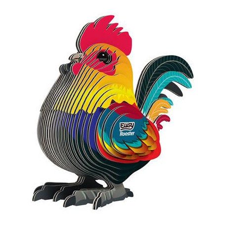 Eugy 3D Rooster Puzzle – DIY Animal Model – Cute & Colorful Toy