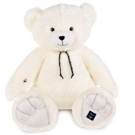 Maïlou White Teddy Bear – 65 cm Plush – Handmade in France