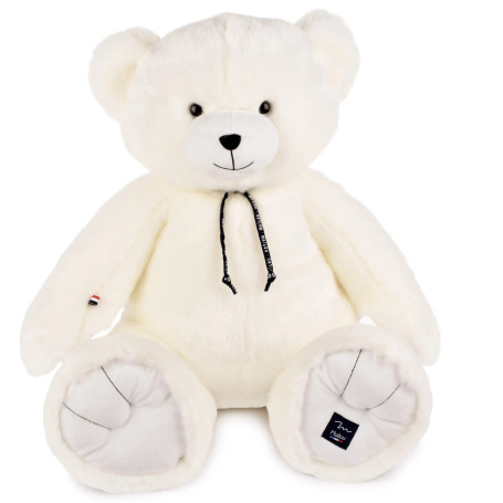 Maïlou White Teddy Bear – 65 cm Plush – Handmade in France
