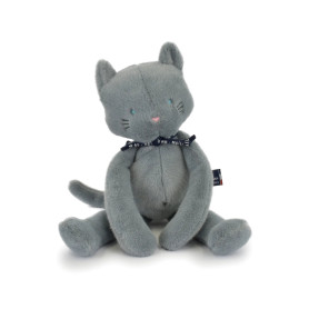 Maïlou Méloé blue grey Cat Plush – 56 cm – Handmade in France
